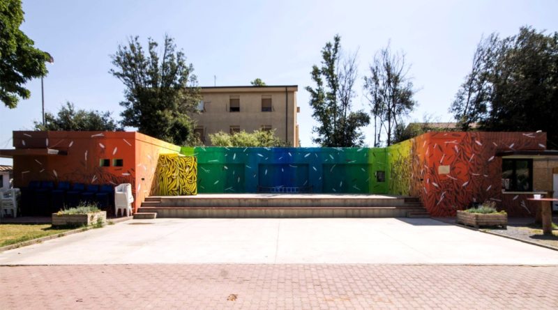 Il dipinto realizzato dai bambini grazie all'artista "Tellas" in occasione di "TERRA LIBERA - una giornata per l'ambiente" - © foto Tellas