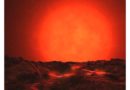 Rappresentazione artistica di come potrebbe apparire il pianeta Proxima b e il suo sole rosso