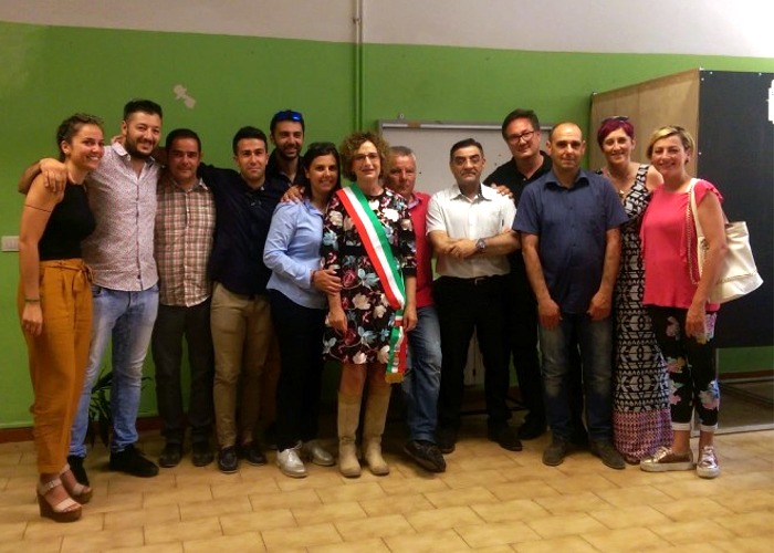 I candidati della lista "Progetto X Decimo 2.0" con la sindaca Anna Paola Marongiu