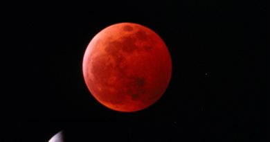 Immagine dell'eclissi totale di luna scattata col telescopio da Marco Massa
