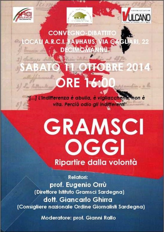 Locandina convegno-dibattito "Gramsci oggi"