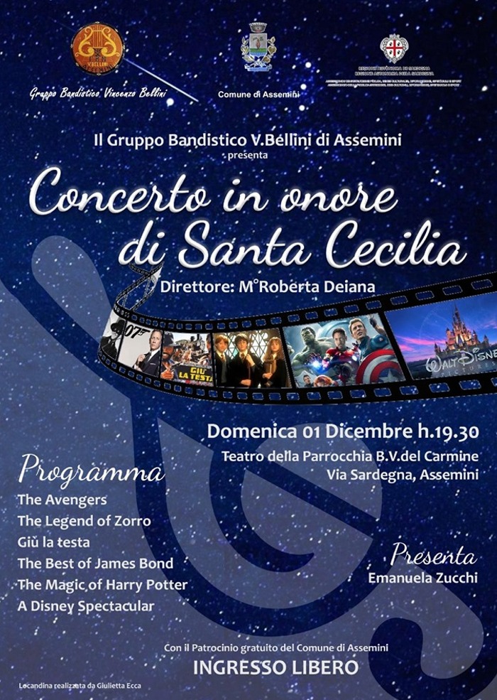 Locandina Concerto in onore di Santa Cecilia