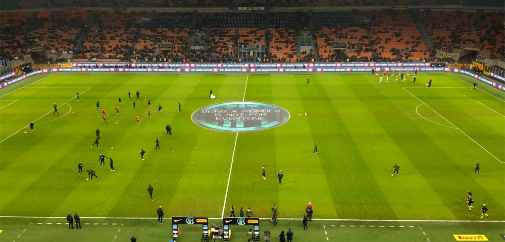 Riscaldamento Inter-Cagliari Coppa Italia 14 gennaio 2020