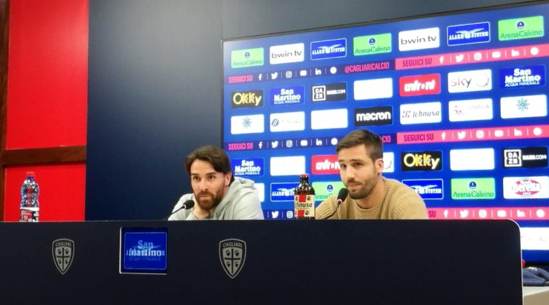Luca Cigarini e Leonardo Pavoletti in conferenza stampa - foto Luca Pes