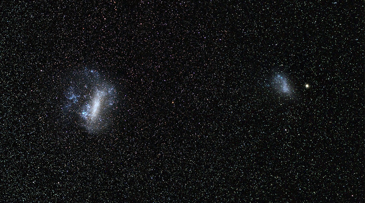 Магеллановы облака песни. Магеллановы облака Галактика. Магеллановы облака невооруженным глазом. Магеллановы облака в телескоп. Малое Магелланово облако Галактика.