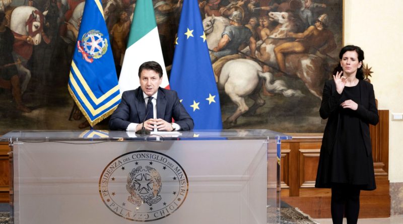 Palazzo Chigi, 21/03/2020 - Il Presidente del Consiglio, Giuseppe Conte, ha annunciato le nuove misure per contrastare e contenere il diffondersi del virus Covid-19