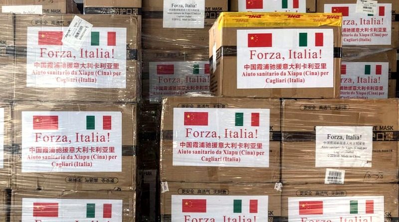 Donazione materiale sanitario Cina-Italia