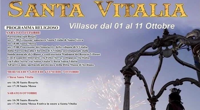 Villasor. Santa Vitalia dal 1 all’11 ottobre 2022