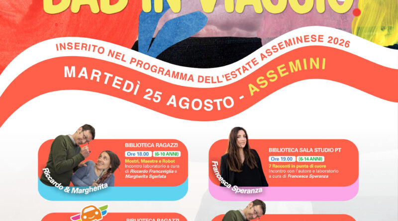 Assemini. Festa della letteratura Bimbi a Bordo presenta: Corpi – Mappe per abitare il mondo Assemini. Festa della letteratura Bimbi a Bordo presenta: Corpi – Mappe per abitare il mondo